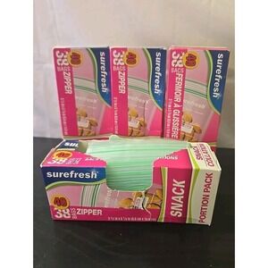 4 X Portion Pack Control Snack Bags clear 3-1/2" x 5-7/8" zipper seal
